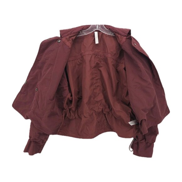 ATHLETA Acadia Jacket Cognac Brown Red Relaxed Fit Drawcords SMALL - Picture 7 of 13
